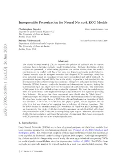 Interpretable Factorization for Neural Network ECG Models