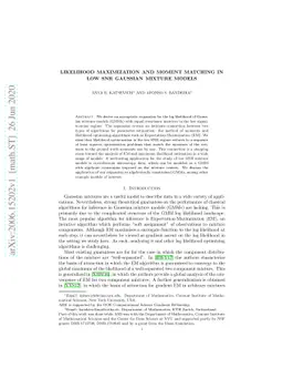 Likelihood Maximization and Moment Matching in Low SNR Gaussian Mixture
  Models