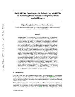 Smile-GANs: Semi-supervised clustering via GANs for dissecting brain
  disease heterogeneity from medical images