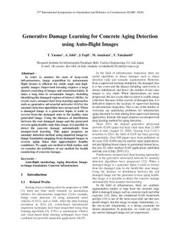 Generative Damage Learning for Concrete Aging Detection using
  Auto-flight Images