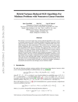 Hybrid Variance-Reduced SGD Algorithms For Nonconvex-Concave Minimax
  Problems