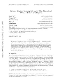 Picasso: A Sparse Learning Library for High Dimensional Data Analysis in
  R and Python