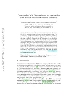 Compressive MR Fingerprinting reconstruction with Neural Proximal
  Gradient iterations