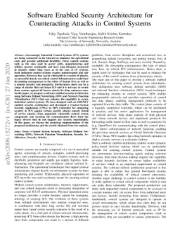 Software Enabled Security Architecture for Counteracting Attacks in
  Control Systems