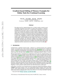 Gradient-based Editing of Memory Examples for Online Task-free Continual
  Learning