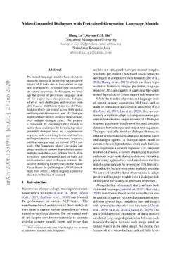 Video-Grounded Dialogues with Pretrained Generation Language Models