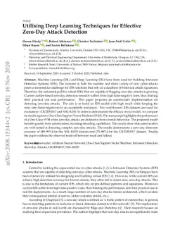 Utilising Deep Learning Techniques for Effective Zero-Day Attack
  Detection