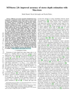 MTStereo 2.0: improved accuracy of stereo depth estimation withMax-trees