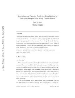 Approximating Posterior Predictive Distributions by Averaging Output
  From Many Particle Filters