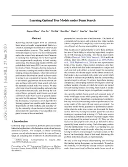 Learning Optimal Tree Models Under Beam Search