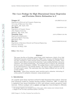 The flare Package for High Dimensional Linear Regression and Precision
  Matrix Estimation in R