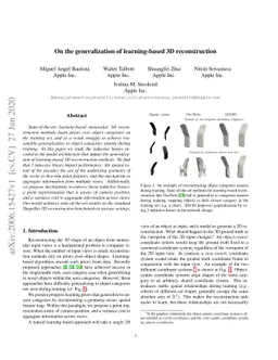 On the generalization of learning-based 3D reconstruction