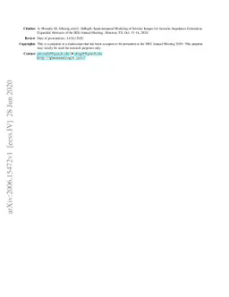 Spatiotemporal Modeling of Seismic Images for Acoustic Impedance
  Estimation