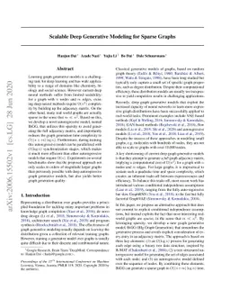 Scalable Deep Generative Modeling for Sparse Graphs