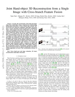 Joint Hand-object 3D Reconstruction from a Single Image with
  Cross-branch Feature Fusion