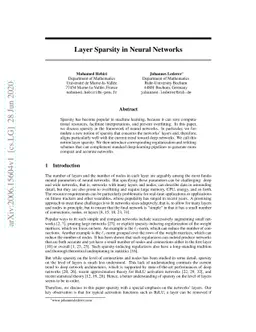 Layer Sparsity in Neural Networks