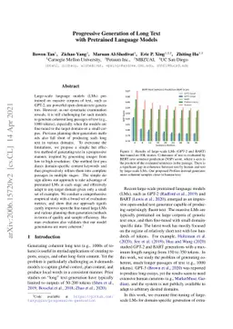 Progressive Generation of Long Text with Pretrained Language Models