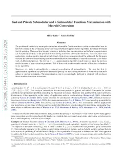 Fast and Private Submodular and $k$-Submodular Functions Maximization
  with Matroid Constraints