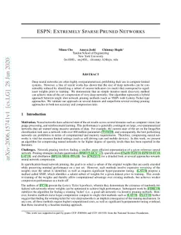 ESPN: Extremely Sparse Pruned Networks