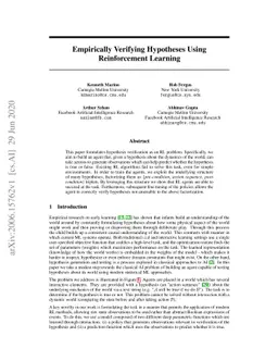 Empirically Verifying Hypotheses Using Reinforcement Learning