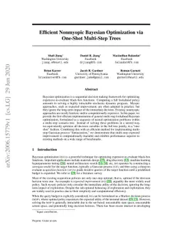 Efficient Nonmyopic Bayesian Optimization via One-Shot Multi-Step Trees