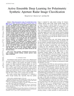 Active Ensemble Deep Learning for Polarimetric Synthetic Aperture Radar
  Image Classification