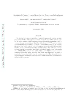 Statistical-Query Lower Bounds via Functional Gradients
