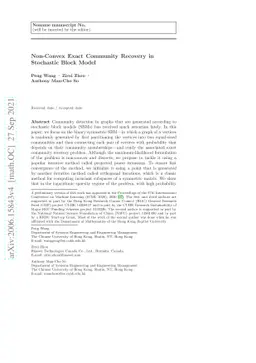 Non-Convex Exact Community Recovery in Stochastic Block Model