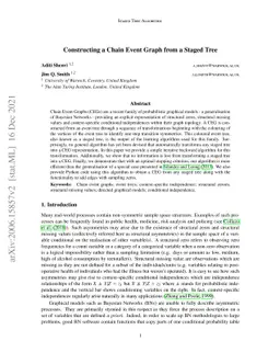 Constructing a Chain Event Graph from a Staged Tree