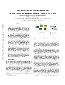 Decorrelated Clustering with Data Selection Bias
