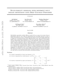 Multi-fidelity modeling with different input domain definitions using
  Deep Gaussian Processes