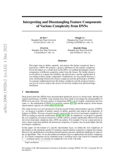Interpreting and Disentangling Feature Components of Various Complexity
  from DNNs