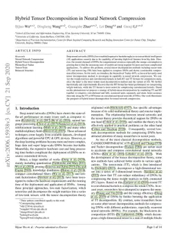 Hybrid Tensor Decomposition in Neural Network Compression