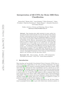 Interpretation of 3D CNNs for Brain MRI Data Classification