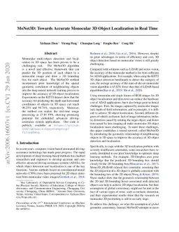 MoNet3D: Towards Accurate Monocular 3D Object Localization in Real Time