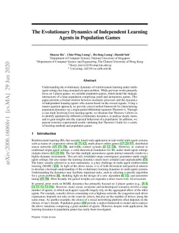 The Evolutionary Dynamics of Independent Learning Agents in Population
  Games