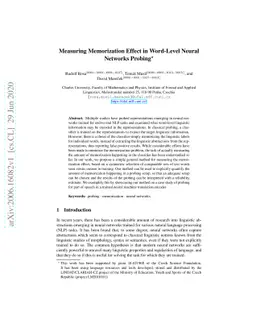 Measuring Memorization Effect in Word-Level Neural Networks Probing
