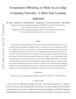 Computation Offloading in Multi-Access Edge Computing Networks: A
  Multi-Task Learning Approach