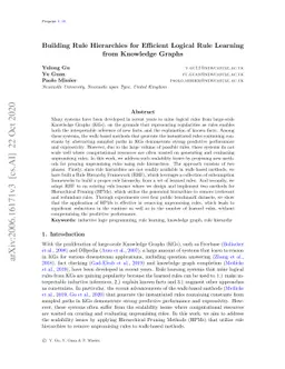 Building Rule Hierarchies for Efficient Logical Rule Learning from
  Knowledge Graphs