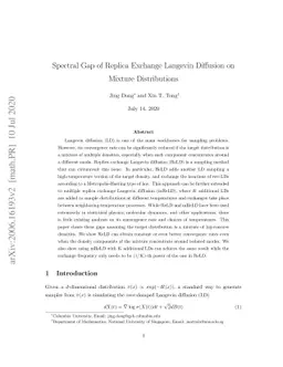 Spectral Gap of Replica Exchange Langevin Diffusion on Mixture
  Distributions