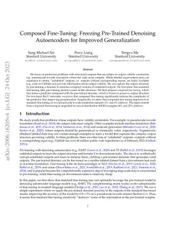 Composed Fine-Tuning: Freezing Pre-Trained Denoising Autoencoders for
  Improved Generalization