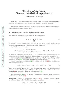 Filtering of stationary Gaussian statistical experiments