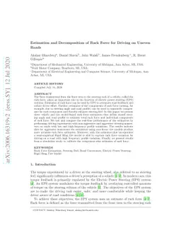 Estimation and Decomposition of Rack Force for Driving on Uneven Roads