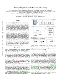 Universal linguistic inductive biases via meta-learning