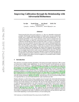 Improving Calibration through the Relationship with Adversarial
  Robustness