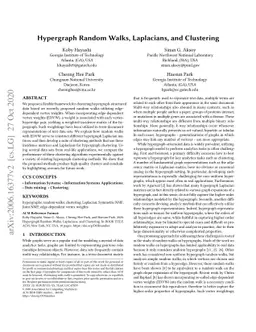 Hypergraph Random Walks, Laplacians, and Clustering