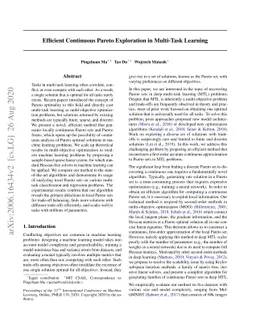 Efficient Continuous Pareto Exploration in Multi-Task Learning