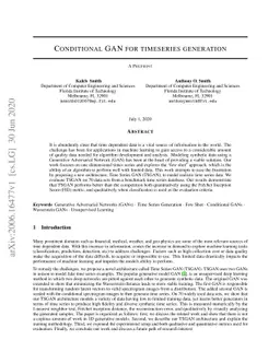Conditional GAN for timeseries generation