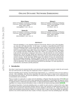 Online Dynamic Network Embedding