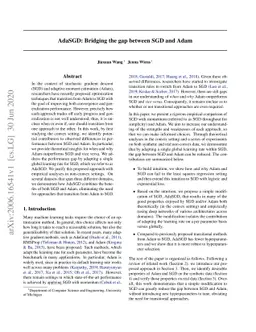 AdaSGD: Bridging the gap between SGD and Adam